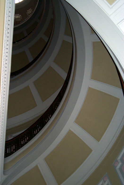 U.S. Custom House, U.S. Custom House interior spiral stairs